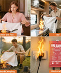 4 Pack 40 By 40 Inch Fire Blankets Fiberglass CE Certified Emergency Fire Suppression For Home Kitchen RV Grill And Fireplace