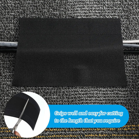 Carpet Cord Cover Cable Protector for Commercial Office Carpet 29.53 Ft Black shown on carpet with scissors cutting