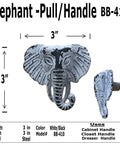 Dope 3 Inch Elephant Head Cabinet Knob Handle Pull For Gate Drawer And Cabinet In Black White Finish Decorative Wrought Iron