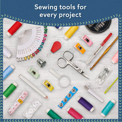 All In One Sewing Kit For Adults And Kids 94 Piece Starter Set With Colorful Thread Needles Scissors Thimble And Clips