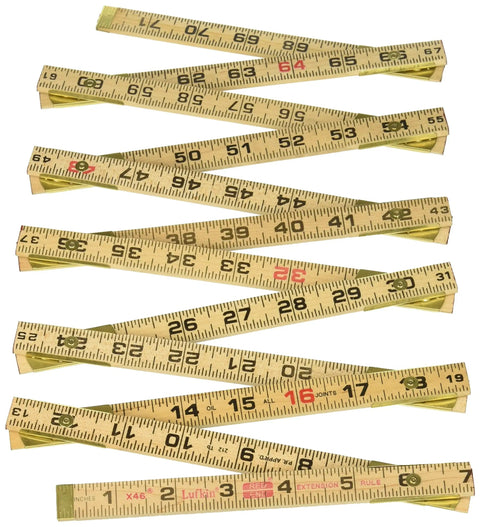 6 Foot Wood Rule With Brass Extension Heavy Duty Carpenter Ruler Built For The Jobsite Black Brown Finish Mexico Made Durable Measuring Tool For Framing And Diy Projects