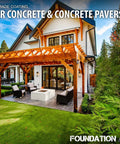 Heavy Duty Solvent Based Acrylic High Gloss Wet Look Cure And Seal For Concrete And Pavers 5 Gallon used on patio with seating.