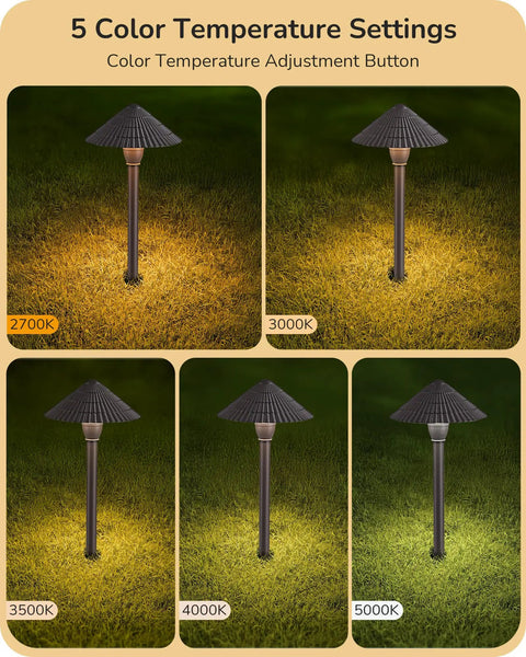 5CCT Low Voltage Pathway Lights 12V 3W 160LM Aluminum Waterproof Outdoor Landscape Lights with 5 color temperature options
