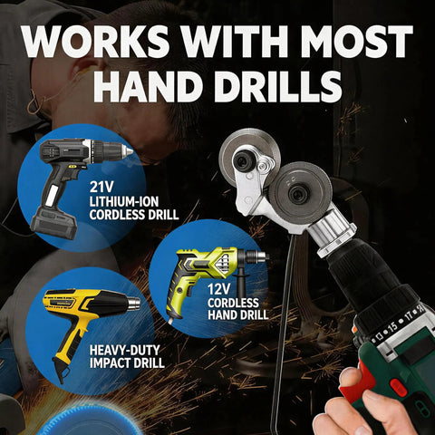 Pro Grade Workhorse Electric Drill Plate Cutter With Dual Wheel Metal Nibbler Attachment, Sheet Metal Cutter Tool For Cutting Aluminum, Steel, Copper, Iron, And More Metals, Fast, Precise, Low Effort Metalworking Accessory, hand drill compatible