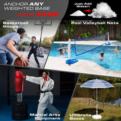 Sand Gel Weighted Base Filler For Indoor And Outdoor Basketball Hoops And Umbrella Bases Just Add Water 16 Oz Mess Free Stability