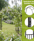 Sturdy Metal Garden Arch For Outdoor Entry And Wedding Backdrop Seven Point Two Foot Arbor For Climbing Plants Flowers And Vines in garden