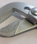 Close-up of 10 Inch Tongue And Groove Pliers With Angle Nose Slip Joint Pump Pliers showing pipe wrench style teeth, zinc plated finish.