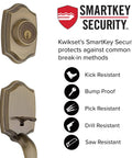 Antique Brass Front Door Lock Set With Deadbolt Exterior Handleset And Interior Knob Pick Resistant SmartKey Rekey Security