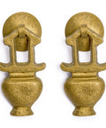 Golden Furnace Brass Cabinet Pulls Set of 2 3.5 Inch Floral Antique Style Solid Brass Handles for Furniture and Cabinetry