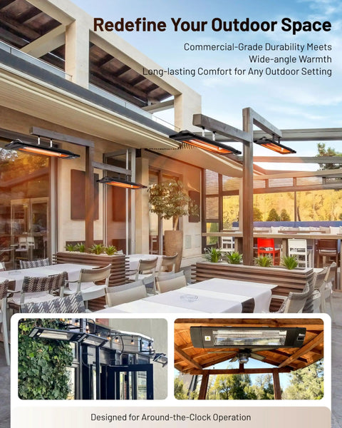 Portable Infrared Space Heater For Indoor And Outdoor Use With Remote Control Perfect For Patio Garage Deck And Hangout Spots