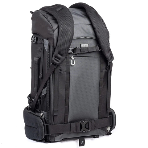 Back view of 46L Camera Backpack For Travel Photography With Expandable Front Pocket For A 16 Inch Laptop And Gear Adjustable Foam Dividers