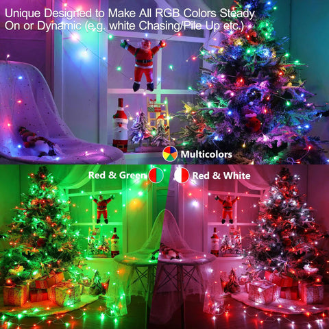 Smart Christmas Lights 196ft 600 LED WiFi Color Changing String Lights App Controlled RGB Decor indoors outdoors scene