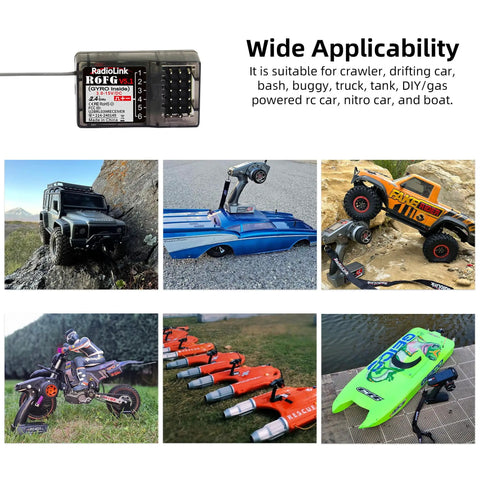 6 Channel 2.4GHz RC Receiver With Gyro For Vehicle Drifting Crawlers Trucks And Boats Long Range FHSS Anti Interference