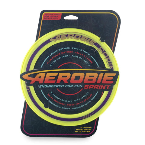 10 Inch Sprint Ring Flying Disc for Maximum Distance, lightweight outdoor ring in packaging with soft edges visible