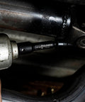 Mechanic using Limited Clearance 1/2 Inch Drive Socket Set, 12 Point, 9 Piece, Metric 8mm To 17mm on automotive part