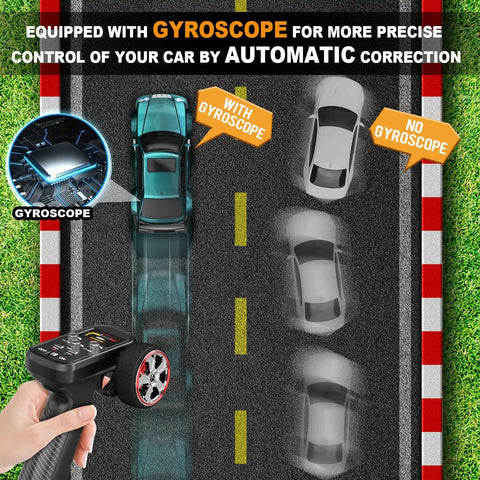 Image showing control comparison of 1 To 43 Scale Mini RC Drift Car With Gyro And 4WD Full Proportional Control.