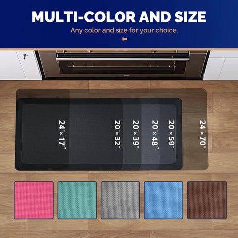 Extra Thick Anti Fatigue Standing Mat For Home And Office, 24 X 70 Inches, various colors shown with size options