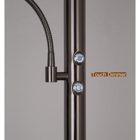 Touch dimmer on Saturn II 36W LED Torchiere Floor Lamp With Reading Light, Ocean-Blue Diffuser Ring Delivers Dope Bright, Even Light