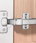 2 Pack Pro-Grade Full Overlay Frameless Soft-Close Cabinet Hinges For Concealed Kitchen Doors European-Style With Screws Clip-On Nickel Plated Finish Easy-Install on cabinet door