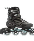 Zetrablade Womens Inline Skates For Fitness And Casual Cruisin Skating, High Cuff Support, Durable Shell, Black Light Blue, US Size 10
