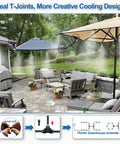 Outdoor Patio Misting System For Cooling Your Yard 75 Ft 23 M Kit Cools Surrounding Air Up To 68F Ideal For Canopy and Patio Setup