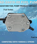Outboard Fuel Pump Replacement For 2 Stroke Motors 25HP 30HP 40HP 50HP 55HP 60HP 75HP 90HP Replaces 692-24410-00