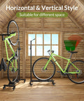 Vertical Bike Stand With Easy Rolling Wheels And Adjustable Height For 29 Inch Wheels, Space Saving Freestanding Bike Rack for garage storage
