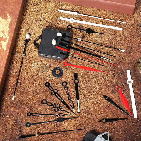 High Torque Quartz Clock Movements Replacement Kit With Long Shafts 6 Pcs DIY Clock Repair Set 8 Pairs Of Clock Hands Brass Washers And Nuts Included 16 mm Shaft Length Easy To Customize And Fix Your Timely DIY Projects