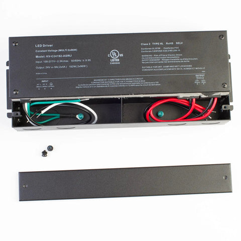 24V 192W LED Power Supply Driver Non Dimmable Multi Channel Output 96W Per Channel Waterproof interior wiring view