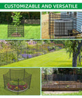 No Dig Decorative Outdoor Garden Fence With 12 Panels For Easy Yard Border And Pet Playpen, rustproof metal wire border in versatile setups