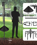 Heavy Duty Bird Feeder Pole Stand 95 Inch Backyard Outdoor Weather Station Pole Kit Adjustable Multifunctional Bird Feeder Set With 5 Prong Base And Solid Metal Mount For Maximum Stability