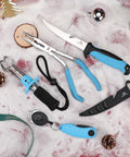 4 Piece Pistol Grip Fishing Tool Kit with 45 Degree Pliers, Fillet Knife, Gripper, Line Snips, and Fly Fishing Retractor
