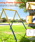 Beefy Heavy Duty Steel Swing Stand For Outdoor Use With 500Lb Capacity, Universal Swing Frame, yellow stand in garden