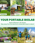 Kid Friendly Bug Catcher Kit With 6X Magnifier Insect Trap For STEM Exploration Indoor Outdoor Play Easy One Hand Use Ideal Gift For Kids And Curious Adults Green 2 Pack shown in backyard, camping, classroom, garden, and hiking