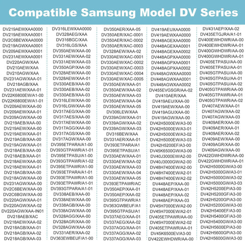 Compatible Samsung dryer models list for All In One Diy Ready Dryer Repair Kit With Roller Belt And Idler Pulley Replacement DC97-16782A.