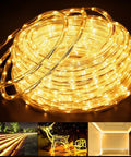 Lit 120 Led Rope Lights 40ft Plug In Outdoor String Light Set With 16 Color Changing Modes Waterproof IP68 Remote Timer