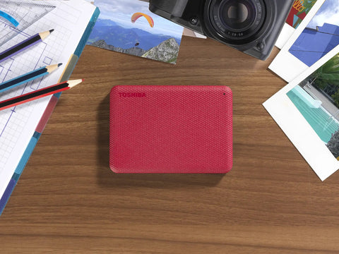 Dope 2TB Portable External Hard Drive With USB 3.0 Red Finish Fast Plug and Play Storage For Backups Password Protection Software
