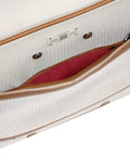 Chatelet Softside Underseat Carry On Luggage With Two Wheels Angora Ecofriendly Recycled Fabric And Vegan Leather Trim pocket view