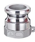 Heavy Duty Aluminum Cam Lock Coupling Type A 1.5 Inch Straight Up Quick Connect Hose Adapter with female NPT thread.