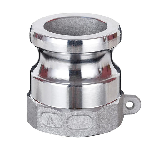Heavy Duty Aluminum Cam Lock Coupling Type A 1.5 Inch Straight Up Quick Connect Hose Adapter with female NPT thread.