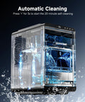 Crescent Ice Maker Countertop With Self Cleaning And Timer Delivers 16 Crystal Clear Crescent Ice In Just 12 Minutes 35 Lbs Per Day Party Ready For Home Office Or Party showcasing automatic cleaning feature.