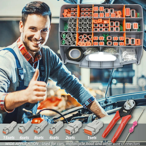DT Deutsch Connector Kit 482 Piece Waterproof Automotive Electrical Connectors Set With 2 3 4 6 8 12 Pin Options and tools