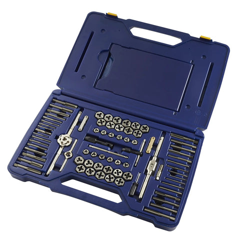 Pro Grade 117 Piece Tap And Die Set For Machine Screws And Fasteners With Fractional And Metric Taps Dies Drill Bits And Extractors