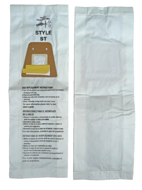 Replacement Micro Filtration Vacuum Bags For Eureka Sanitaire Type ST Uprights, 40 Pack, packaging details.