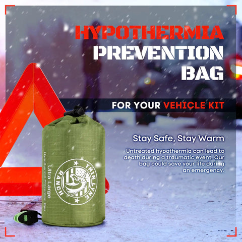 Ultra Large Waterproof Emergency Sleeping Bag For Survival And Hypothermia Prevention Lifesaver Bivvy Sack in snow