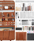 Leather Working Tools Kit Max Version with Custom Handbag Cutting Mats Engraving Punching Sewing Stamping Sanding Tools