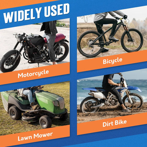 Must Have Motorcycle Tire Changing Kit Includes Three 14.5 Inch Heavy Duty Chrome Steel Tire Spoons With Smooth Rim Protectors for motorcycle, bicycle, lawn mower, dirt bike.