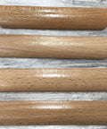 Four beech wood drawer pulls with smooth painted finish, showing the front view of Six Pieces 4.84 Inch Wood Furniture Pull Handles.