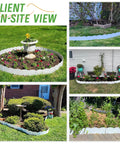 White 30 Foot Landscape Edging Kit With 30 Stakes For Lawn And Flower Bed Borders in various garden setups