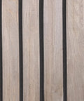 Pro Level Black Foam Backer Rod For Rock Solid Gap Sealing And Expansion Joint Filler With Heavy Duty Closed Cell Structure visible between wooden slats.